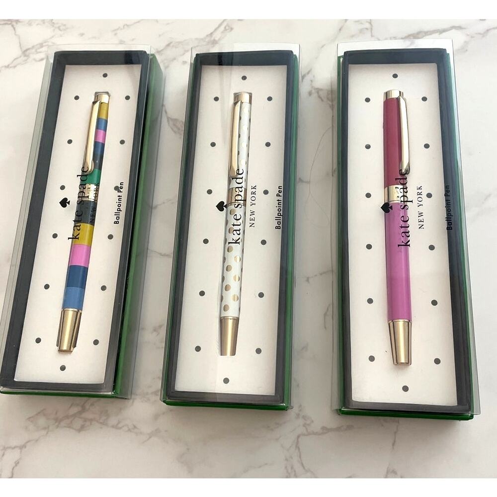 Kate Spade Choose One Ballpoint Pen, signature polka-dot gift box. NWT